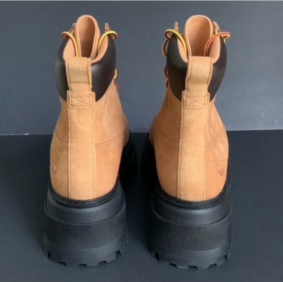 Timberland Sky Platform Chunky Boots Lace Up Brown 8 Round Toe Women - Picture 5 of 8